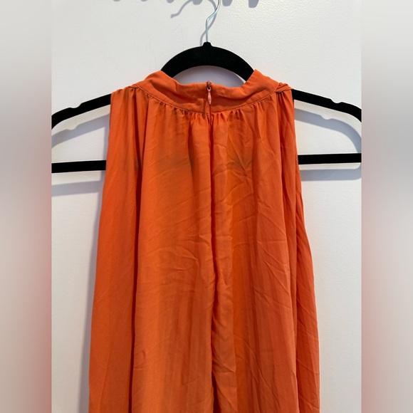 TOME Collective Orange Pleated Dress Size Small - Picture 5 of 7